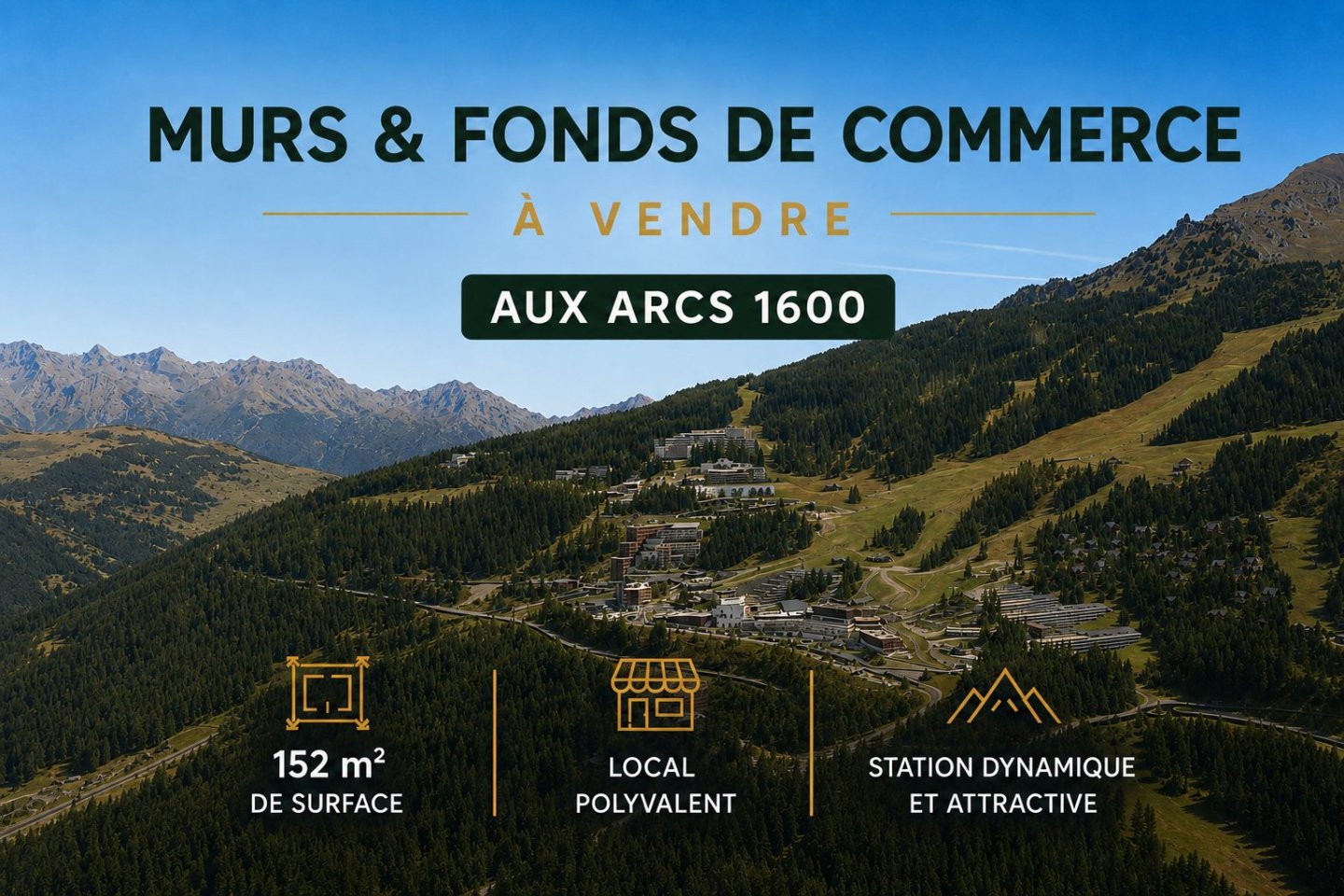 LOCAL COMMERCIAL A VENDRE - LES ARCS - 152.3 m2 - 424 000 &euro; 
